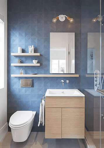 Open Shelving Bathroom Accent Wall by Scott Norsworthy